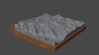 horoz mus khaya dağ manzara yanardağ arazi çevre doğa fotogrametri yükseklik dem Bilim 3d print model - Mito3D