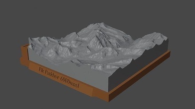 polla pakhor montaña paisaje volcán terreno ambiente naturaleza fotogrametría elevación dem Ciencias 3d print model - Mito3D