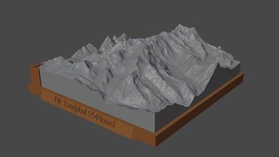 galo tandykul montanha panorama vulcão terreno Ambiente natureza fotogrametria elevação dem Ciência 3d print model - Mito3D