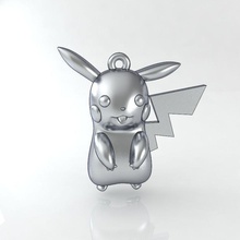 pikachu silber pokémon charme schmuck drucken anhänger halskette druckbar helden pokeball 3d print model - Mito3D