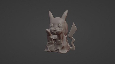 pikachu ghost halloween figure pokemon pokeball anime nintendo manga video game sculpture ash character cartoon popular statue 3d easy print games toys 3d print model - Mito3D