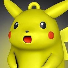 Pikachu portachiavi meme Pokemon Grasso pokeball cenere rosso blu giallo 3d Stampa nintendo miniatura carina giocattolo anime video gioco arceus Giochi 3d print model - Mito3D