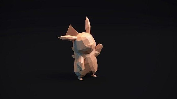 pikachu origami pokemon anime figurine lowpoly abstract geometric table tree house printable statue 3d cartoon cute japan character popular mouse electric art sculptures 3d print model - Mito3D