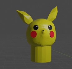 Pikachu lápis cabeça criança fofa Pokémon brinquedo jogos brinquedos 3d print model - Mito3D