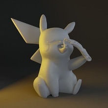 pikachu pizzachu pizza pokemon food nintendo print pika poke art scans replicas 3d print model - Mito3D