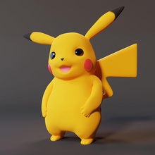 pikachu pokemon 3d printing toy cute game character cartoon anime manga nintendo video child fun figure sculpture print printable games toys 3d print model - Mito3D