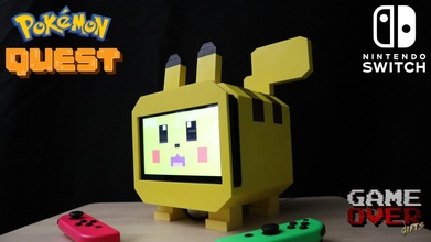 pikachu pokemon quest nintendo switch stand 3d print model pokemonquest nintendoswitch diy hobbie game geek gaming videogame games toys accessories nintendoswitchstand 3d print model - Mito3D