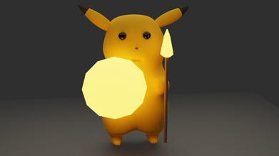 pikachu warrior 3d print ready cute toy pokemon art games toys 3d print model - Mito3D