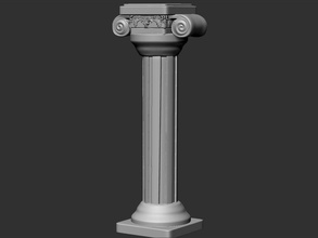 pilar columna arte decoración estatua capital edificio componente medieval romano griego estructura deco capitel corintio ornamento pilastra pared esculturas 3d print model - Mito3D