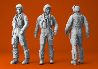 piloto raf tornado figura modelo 3d impresión ejército soldado militar personas guerra uniforme hombre arte esculturas 3d print model - Mito3D