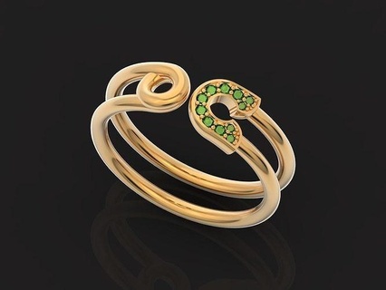 alfiler anillo piedras 2686 joyería joya mujer original clásico noche elegante moda agraciado diamante oro Boda niña Moda anillos 3d print model - Mito3D