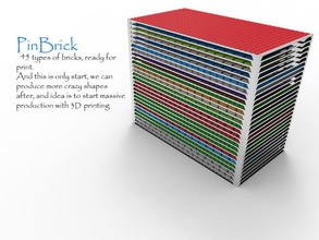 tijolo conjunto of lego tijolos on tabela 3d impresso crianças brinquedos desafio jogos 3d print model - Mito3D