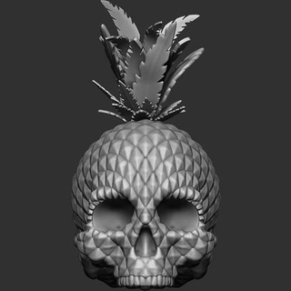 pineapple skull fruit decoration zbrush fruits jewelry hobby diy 3d print model - Mito3D