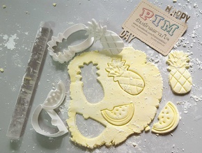 ananas pastèque biscuit coupeur timbre polymère argile pâte impression loisir diy main outils 3d print model - Mito3D