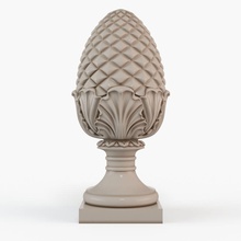 pinecone corbel column pillar stairway staircase decor decorating carving architectural ornamental finial bannister classical craft craftsman classic ornament carved house 3d print model - Mito3D
