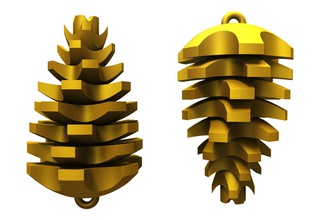pinecone decoration house pine cone tree christmas nature seed industry cogwheel cog teeth holiday xmas decor 3d print model - Mito3D