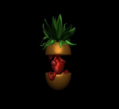 pineheartapple pineapple heart gory fruit art human sculptures 3d print model - Mito3D