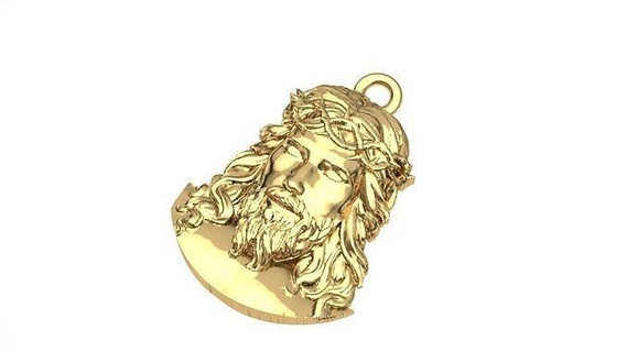 pingant isa Cristo altın parlıyor lüks servet ayrık sembol Sanat dekorasyon bronz geleneksel takı gümüş değerli mücevher kolye 3d print model - Mito3D