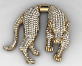 pingente de pantera jewelry pendants gold luxury printable 3d print model - Mito3D