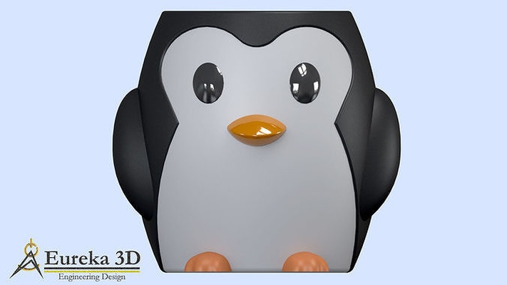 pinguin blumentopf tier design dekor schmücken dekoration blume garten zuhause haus tiere topf natur 3d print model - Mito3D