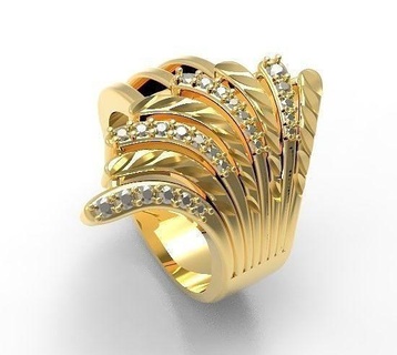 pignon bague bijoux or argent mode gemme platine diamant sterling anneaux 3d print model - Mito3D