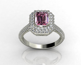 rosa Diamant-Verlobungsringe, mrg Juweliere Schmuck ring diamond engagement gem Ringe 3d print model - Mito3D