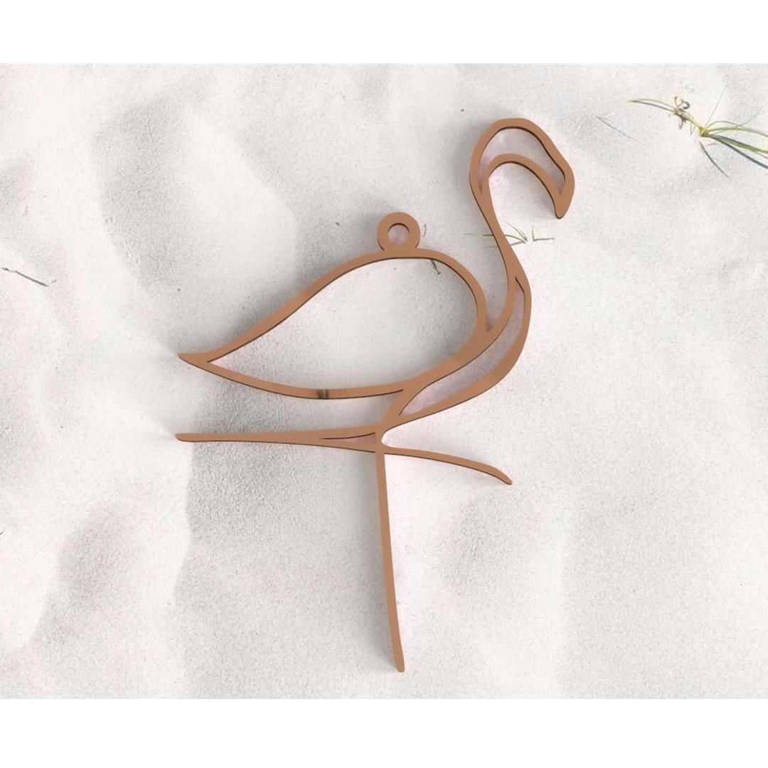 pink flamingo pendant jewelry rose floyd gold pendants 3D print model - Mito3D