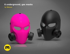 pink gas mask - 6 underground 6underground gasmask action cosplay costume series michaelbay agent criminal ryan reynolds hardy movie halloween kids wearable 3dprint 3d games toys game accessories 3d print model - Mito3D