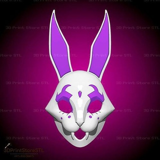 pink mask neon white game - fan art cosplay yellow costume halloween helmet horror god war premium monster toys demon character head face games accessories 3d print model - Mito3D