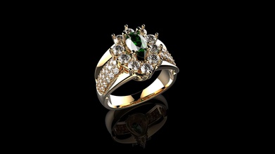 rose saphir diamant halo bague n2 bijoux or la livre sterling de mariage brillant le les anneaux 3d print model - Mito3D