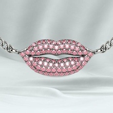 pink sapphires lips shape gold necklace bracelet badge jewel rhino 3dprint printable gem diamond wedding brilliant ruby sapphire emerald citrine pave rhodium jewelry necklaces 3d print model - Mito3D