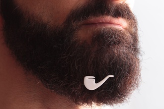 tubería de barba - frente usar la moda hipster beardy el glamour peine los hombres bigote hombre masculino humo sigaretku desafío otros peluquería tabaco 3d print model - Mito3D