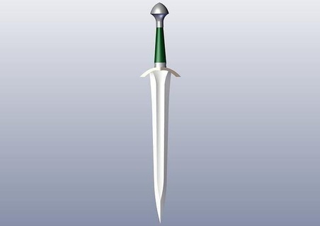 pipin sword lotr sword iron blade pipin merry hobbit art  3d print model - Mito3D