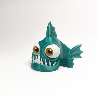 piraña pez juguete divertido articulado Arte 3d print model - Mito3D