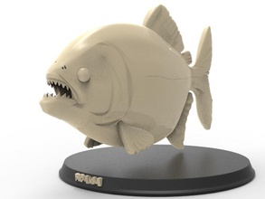 pirana yazdırılabilir yırtıcı etobur balık deniz su vahşi hayvan doğa yazdır oyuncak oyuncaklar gerçek gerçekçi heykel sanat heykeller okyanus 3d print model - Mito3D