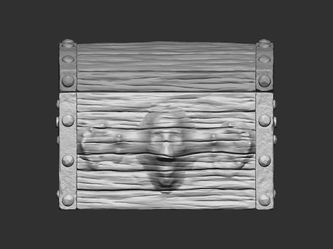 pirate poitrine Trésor crâne mort caribéen espace rangement boîte fier bras butin aventure nautique antique bois vieux art sculptures 3D print model - Mito3D