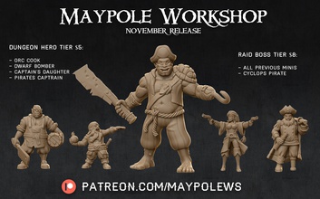 pirate crew 28mm miniatures tabletop rpg dnd dungeons dungeonsanddragons 3dprint 3dprinting mini miniature 3dprintabe pathfinder pirates orc dwarf captain games toys board 3d print model - Mito3D
