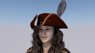 pirate chapeau paquet costume buckneer personnage mode beauté vêtements équipement accessoire capitaine casquette tête porter mutinerie fier bras période 3d print model - Mito3D