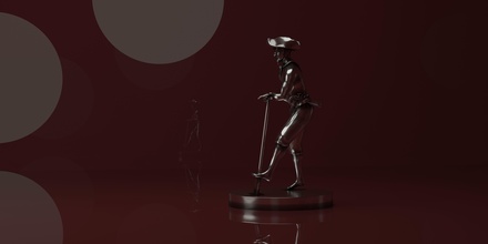 pirata escultura Tesouro caçador 3d modelo impressão jogos brinquedos 3d print model - Mito3D