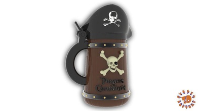pirates caribbean beer stein - angled style games-toys games toys 3d print model - Mito3D