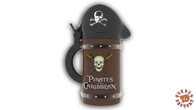 pirates caribbean beer stein - straight style games-toys games toys 3d print model - Mito3D