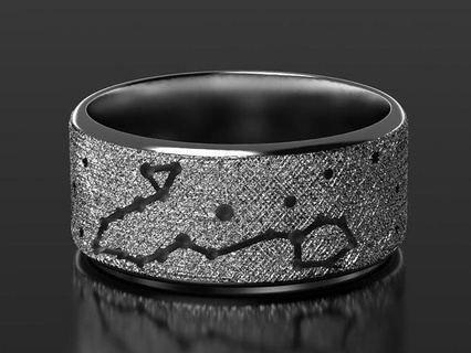 pisces zodiac constellation rings jewel texture steel silver gold sterling nature design art 3dprinted model 3d print printing prototyping jewelry 3d print model - Mito3D