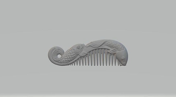 Pesci pettine capelli barbiere plastica parrucchiere attrezzo largo dente attrezzature messa in piega moda accessorio salone taglio nero 3d pbr domestico Casa 3d print model - Mito3D