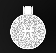 pisces jewelry horoscope mascot medallion pendant pendants present stars zadiak zodiac 3d print model - Mito3D