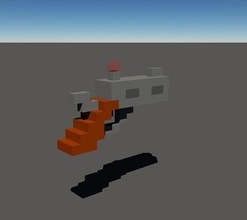 pistol voxel cube simple gun hobby diy 3d print model - Mito3D