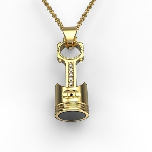 piston pendant necklace gold ring earrings earring chopard chanel graff versace gucci tiffany tiffani vancleef cleef bvlgari jewellery engine pendants jewelry 3D print model - Mito3D