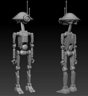 pit droid articulation one12 scale 3d files armor yoda obiwan lasersaber light saber vader duel fight blaster rocket mandalorian storm trooper luke troid repair maintainence scrap science 3d print model - Mito3D