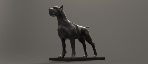 pitbull dog trophy canine boxer champion sculpture nature competition gift league art sculptures 3d print model - Mito3D