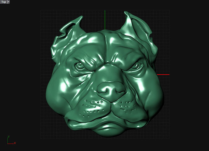 pitbull tête art sculpture chien pendentif bijoux visage animal compagnie illustration pendentifs 3D print model - Mito3D