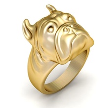 pitbull ring 3054 jewelry fashion accessories gold diamond man men unisex design fengshui head dog animal rings 3d print model - Mito3D